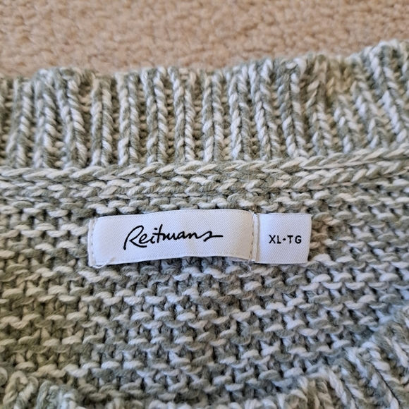 Reitmans Knit Sweater Women's XL Green Crewneck Cozy Neutral Heathered - Picture 7 of 11